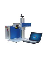 Split Fiber Laser Marking machine with rotary attachment 50W 110x110mm with laptop + software + one pair of safety glasses
